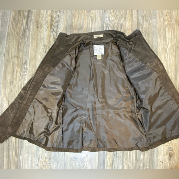 SOLD Ruff Hewn Womens - Full Zip Jacket Brown Black Genuine Leather - Size - Picture 5 of 10